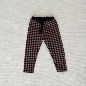Plaid Kids Bottoms in Black and Pink